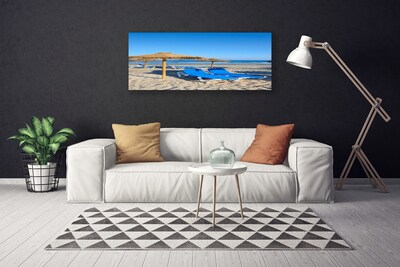 Canvas Wall art Beach landscape grey