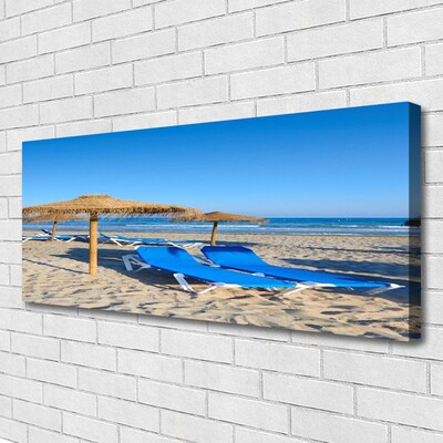 Canvas Wall art Beach landscape grey