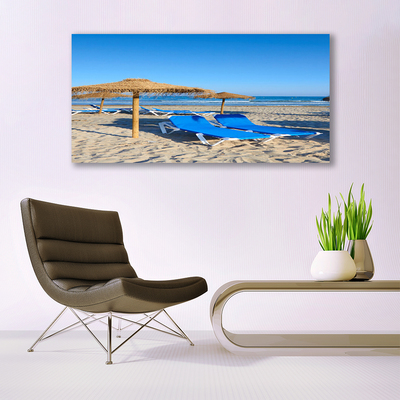 Canvas Wall art Beach landscape grey