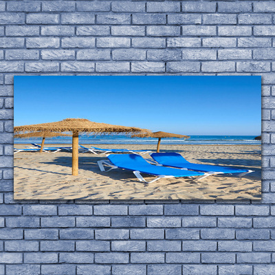 Canvas Wall art Beach landscape grey