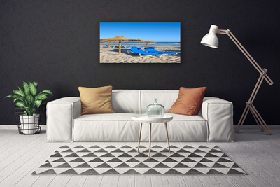 Canvas Wall art Beach landscape grey