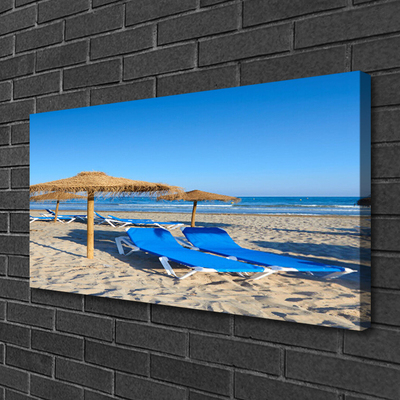 Canvas Wall art Beach landscape grey