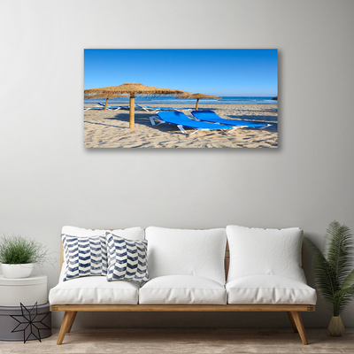 Canvas Wall art Beach landscape grey