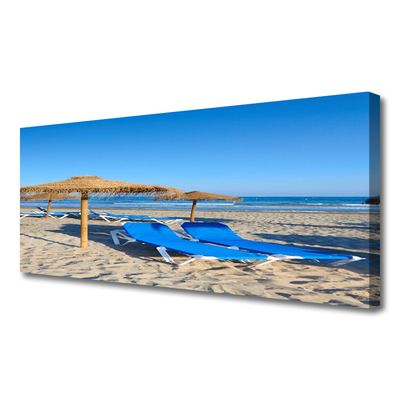 Canvas Wall art Beach landscape grey