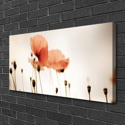 Canvas Wall art Poppies floral red