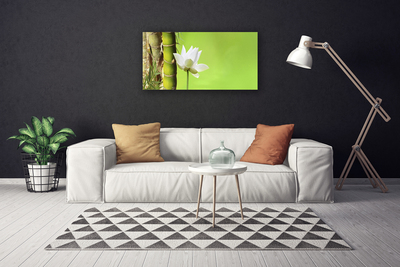 Canvas Wall art Bamboo stalk flower floral green white