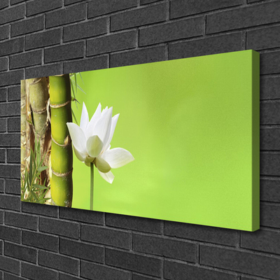 Canvas Wall art Bamboo stalk flower floral green white