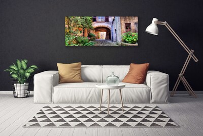 Canvas Wall art Residential building architecture grey brown green