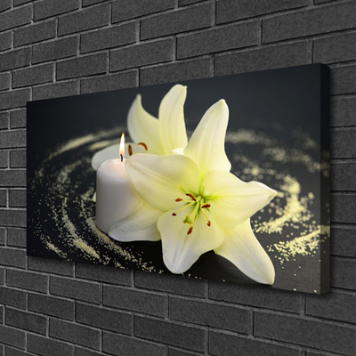 Canvas Wall art Flower floral white yellow