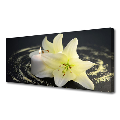 Canvas Wall art Flower floral white yellow