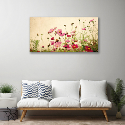 Canvas Wall art Flowers floral pink red