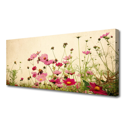 Canvas Wall art Flowers floral pink red