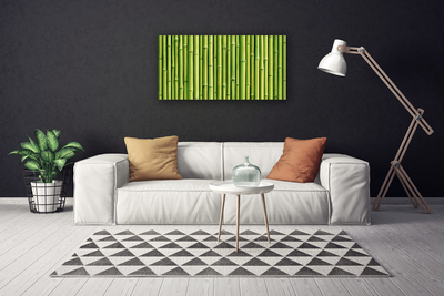 Canvas Wall art Bamboo canes floral green