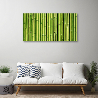 Canvas Wall art Bamboo canes floral green