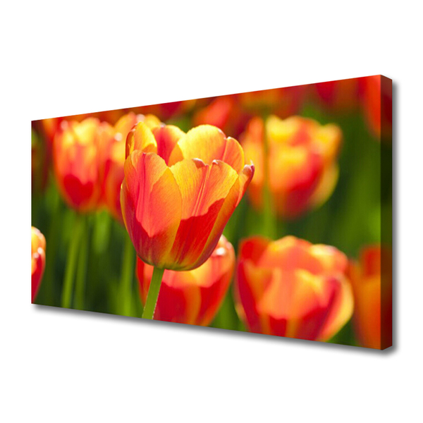 Canvas Wall art Tulips floral yellow red