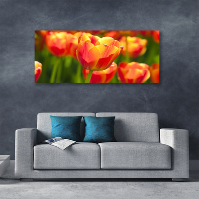 Canvas Wall art Tulips floral yellow red