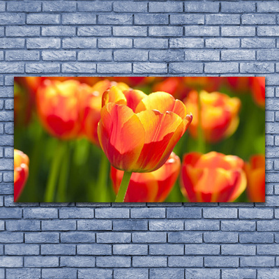 Canvas Wall art Tulips floral yellow red