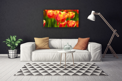 Canvas Wall art Tulips floral yellow red