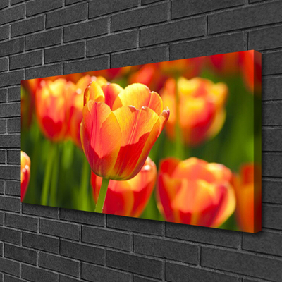 Canvas Wall art Tulips floral yellow red