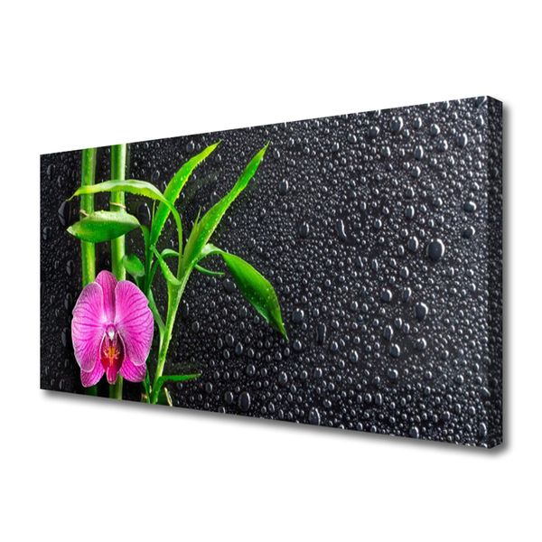 Canvas Wall art Bamboo tube flower floral pink green