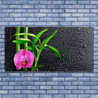 Canvas Wall art Bamboo tube flower floral pink green