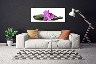 Canvas Wall art Flower stones art pink black