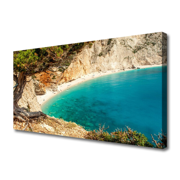 Canvas Wall art Bay tree landscape blue brown green