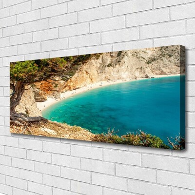 Canvas Wall art Bay tree landscape blue brown green