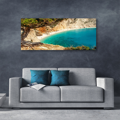 Canvas Wall art Bay tree landscape blue brown green