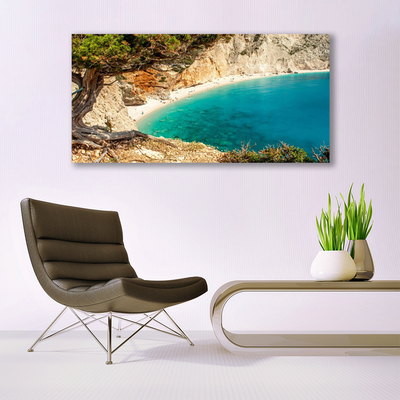 Canvas Wall art Bay tree landscape blue brown green