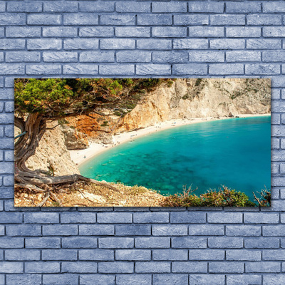 Canvas Wall art Bay tree landscape blue brown green