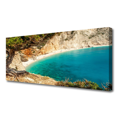 Canvas Wall art Bay tree landscape blue brown green