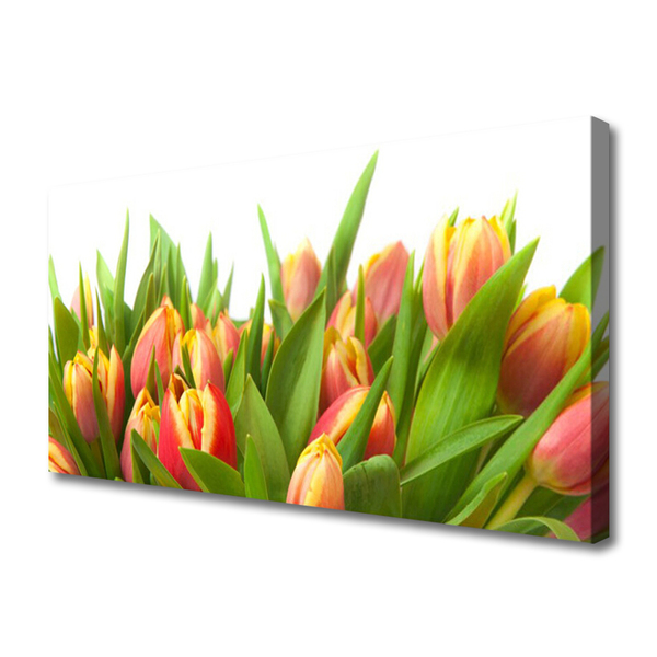 Canvas Wall art Tulips floral orange yellow