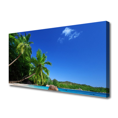 Canvas Wall art Palm trees landscape brown green