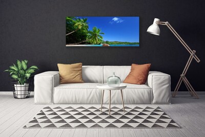 Canvas Wall art Palm trees landscape brown green