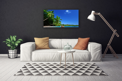 Canvas Wall art Palm trees landscape brown green