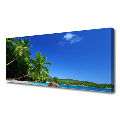 Canvas Wall art Palm trees landscape brown green