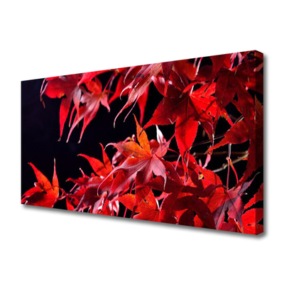 Canvas Wall art Leaves floral orange