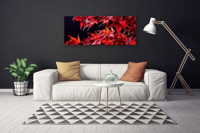 Canvas Wall art Leaves floral orange