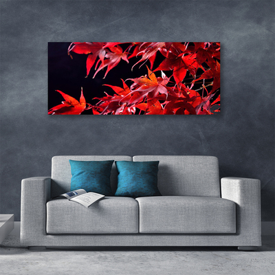 Canvas Wall art Leaves floral orange