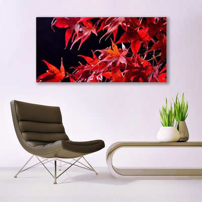 Canvas Wall art Leaves floral orange