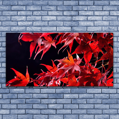 Canvas Wall art Leaves floral orange