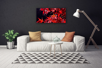 Canvas Wall art Leaves floral orange