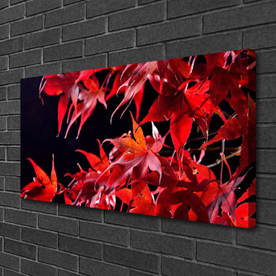 Canvas Wall art Leaves floral orange