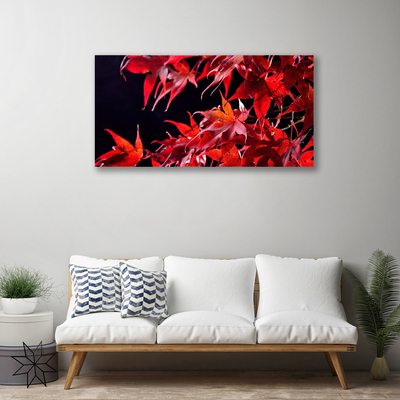 Canvas Wall art Leaves floral orange