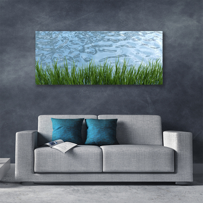 Canvas Wall art Grass water nature green blue