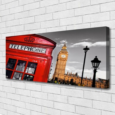 Canvas Wall art Phone booth architecture red