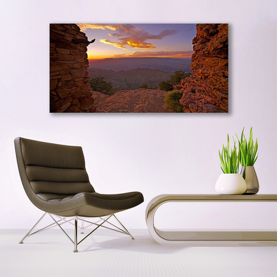 Canvas Wall art Rock landscape brown