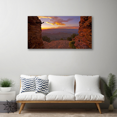 Canvas Wall art Rock landscape brown