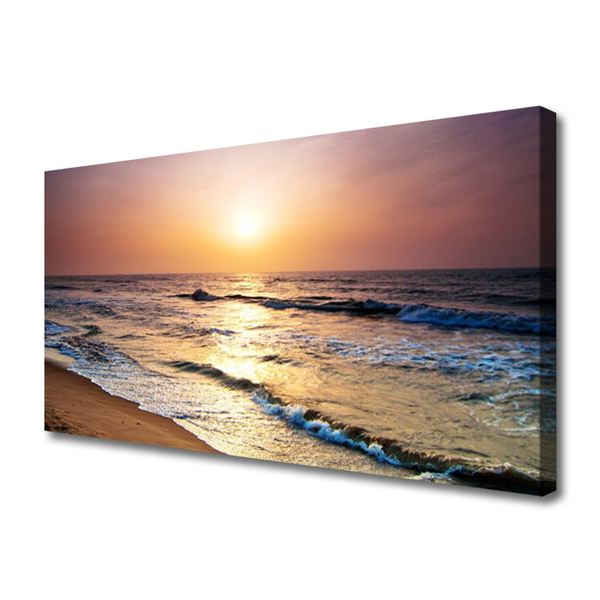 Canvas Wall art Sea landscape yellow blue